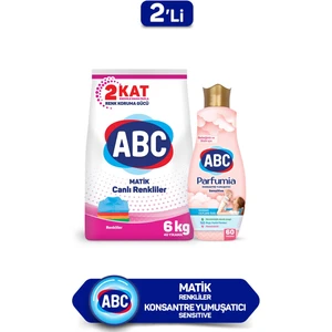 Abc Matik Color 6 kg + Abc Konsantre Yumuşatıcı Parfumia Sensitive 1440 ml