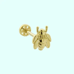 Sembol Gold Altın Arı Tragus Piercing 14 Ayar