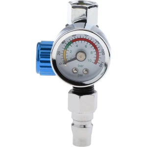 Evrensel G1 / 4 Metal Boya Püskürtme Tabancası Hava Regülatörü Vana Göstergesi 0-140PSI Mavi (Yurt Dışından)