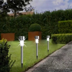 2 Adet Güneş Enerjili Aydınlatma  Solar Saplama Bahçe Lamba 28 cm