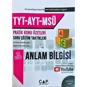Çap Yayınları TYT AYT MSÜ Anlam Bilgisi Knu Özetli Soru Çözüm Taktikleri
