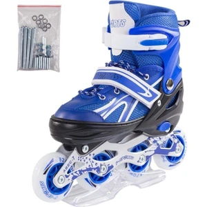 Furkan Toys F-Sports Mavi Ayarlabilir 2+2 Işıklı Metal Alıştırma Pateni