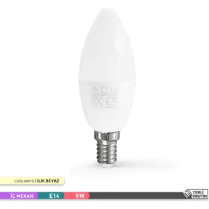 LED Mum Ampul 4000K Ilık Beyaz 220V 5W E14