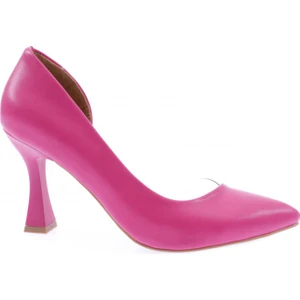 0653-22Y Kadın Sıvrı Burun Parmak Dekoltelı Yanı Transparan Uzun Topuklu Ayakkabı