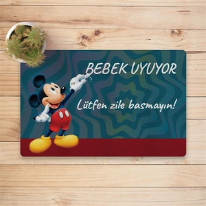 Mickey Mouse Bebek Uyuyor Dijital Baskılı 50X70CM Dekoratif Çok Amaçlı Iç ve Dış Kapı Paspası