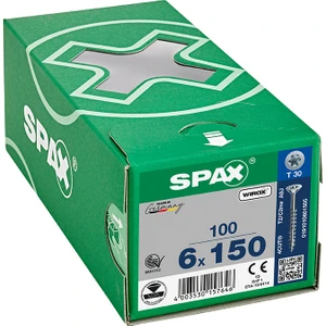 Sunta Vidası 6 x 150 Mm 100 Adet Yarım Dişli Havşa Başlı Wırox Kaplama