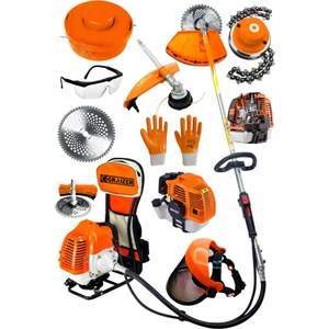 Alman Turbo 6002 Sırt Tipi Benzinli Motorlu Ot Çalı Tırpanı Çim Biçme Makinesi + Canavar Baslik