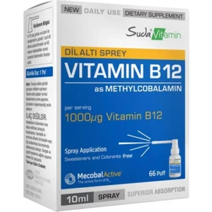 Suda Vitamin B12 Dil Altı Sprey 10 ml - 66 Puf