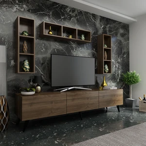 Ideal Tv Ünitesi + Duvar Rafı Q7007-2 Ceviz