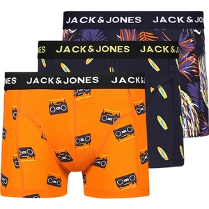 Jack & Jones 3'lü Desenli Boxer Paketi-12214907