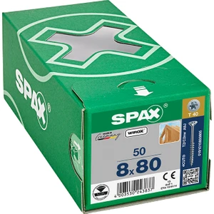 Ahşap Konstrüksiyon Vidası 8 x 80 Mm 50 Adet Yarım Dişli Havşa Başlı Wırox Kaplama