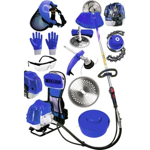 Alman Turbo M6001 Sırt Tipi Benzinli Motorlu Ot Çalı Tırpanı Çim Biçme Makinesi + Canavar Baslik