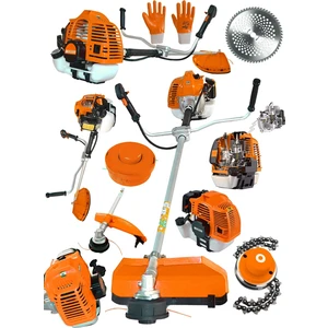 Alman T6001 Yan Tipi Benzinli Motorlu Ot Çalı Tırpanı Çim Biçme Makinesi Tırpan + Canavar Baslik