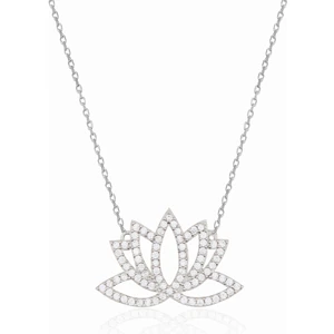 925 Ayar Gümüş Lotus Çiçeği Kolye