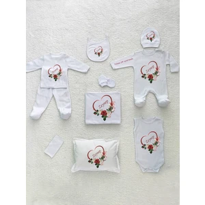 Yzc Home YK1001 Isimli, Kız Bebek 10LU Beyaz Hastane Çıkışı