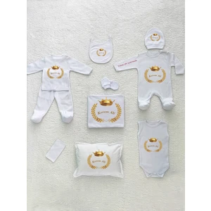 Yzc Home E05 Isimli, Erkek Bebek 10LU Beyaz Hastane Çıkışı