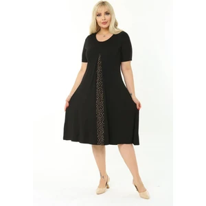 Mia Butik Büyük Beden Siyah Robadan Elbise