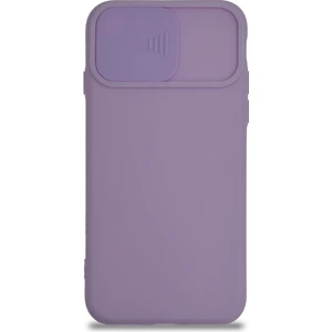 Caseworld Apple iPhone 8 Kapak Kamera Korumalı Sürgülü Renkli Silikon Kılıf - Lila
