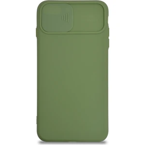 Caseworld Apple iPhone 8 Plus Kapak Kamera Korumalı Sürgülü Renkli Silikon Kılıf - Açık Yeşil