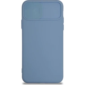 Caseworld Apple iPhone 11 Pro Max Kapak Kamera Korumalı Sürgülü Renkli Silikon Kılıf - Açık Mavi