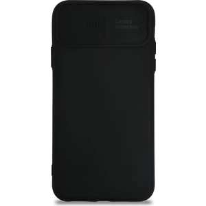 Caseworld Apple iPhone 11 Pro Max Kapak Kamera Korumalı Sürgülü Renkli Silikon Kılıf - Siyah