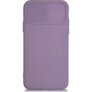 Caseworld Apple iPhone Xs Kapak Kamera Korumalı Sürgülü Renkli Silikon Kılıf - Lila