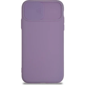 Apple iPhone Xr Kapak Kamera Korumalı Sürgülü Renkli Silikon Kılıf - Lila