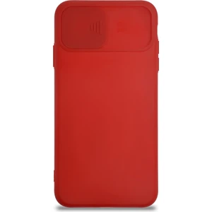 Apple iPhone Xs Max Kapak Kamera Korumalı Sürgülü Renkli Silikon Kılıf - Kırmızı