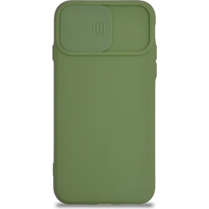 Kzy Apple iPhone 7 Kapak Kamera Korumalı Sürgülü Renkli Silikon Kılıf - Açık Yeşil