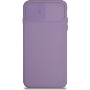 Kzy Apple iPhone 7 Plus Kapak Kamera Korumalı Sürgülü Renkli Silikon Kılıf - Lila