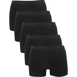 5 Adet Siyah Renkli Kadın Boxer Şort 5005 L Beden