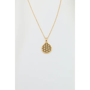 Qupa Store Damla Kesim Yaşam Çiçeği Çelik Kolye
