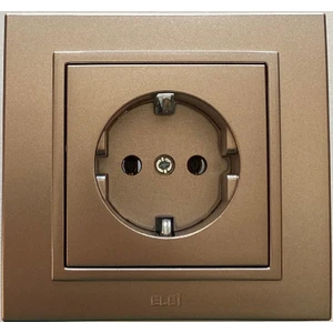 Zena Topraklı Priz Çerçeveli Antrasit (Latte)