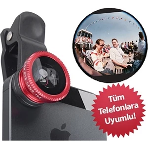 Balık Gözü Cep Telefonu Lensi (Tüm Modellere Uyumlu)-