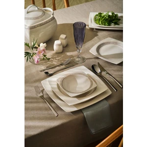 Fine Bone Dantel Yemek Takımı 60 Parça Kare