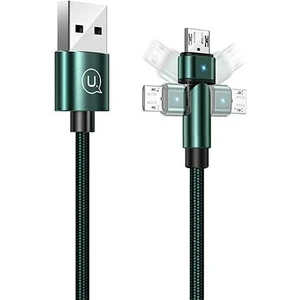 Usams U60 Micro 180° Döndürülebilir Şarj Kablosu 1m Yeşil