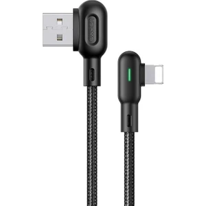 Usams U57 Lightning Çift Yönlü Rgb Oyuncu Hızlı Şarj ve Data Kablosu 1.2m Siyah