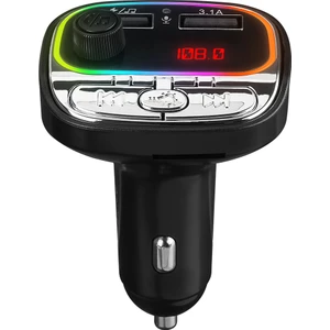 HY-XCB40 Çift USB 5V 3.1A Rainbow Işıklı LED Ekran Tf Kartlı V5.0 Bluetooth Fm Transmitter
