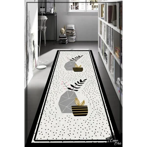Woolly Halı Woolly Benekli Saksı Desenli Halı (Makinada Yıkanabilir Kaymaz Dod Taban) - ES1010