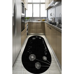 Esta Halı Esta Happiness Kitchen Yazılı Oval Mutfak Halısı (Makinada Yıkanabilir Kaymaz Dod Taban) - ES388