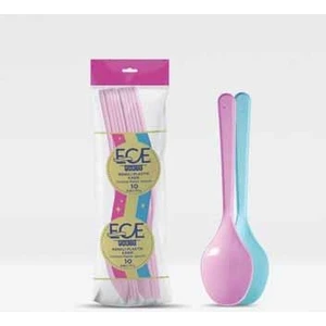 Ece Renkli Plastik Kaşık Lüks 10'lu 1 Paket
