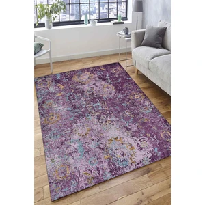 Esta Halı Esta Mor Etnik Desenli Halı (Makinada Yıkanabilir Kaymaz Dot Taban) - Es1303