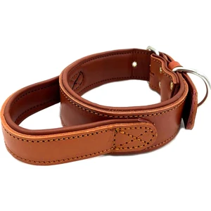 Tasma Market Tutma Kulplu Deri Köpek Tasması Kahverengi 55-73 cm