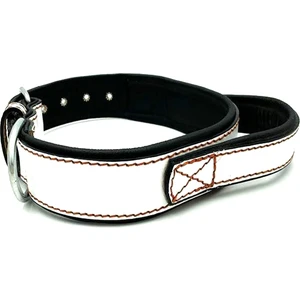 Tasma Market Tutma Kulplu Deri Köpek Tasması Beyaz 56-75 cm