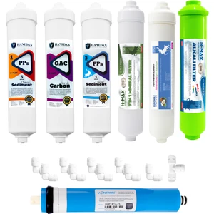 H-MAX Reverse Osmosis System Vontron Kapalı Kasa Tüm Su Arıtma Cihazlarına Uyumlu 7'li Filtre Takımı 80 Gpd Membranlı