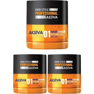 Hair Styling Gel 01 Wet Look 200 ml X3