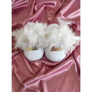 Gold Yazılı Bride Gelin Terliği