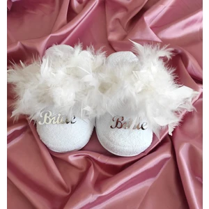 Gümüş Yazılı Bride Gelin Terliği