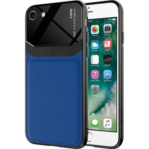 Case 4U Apple iPhone SE 2022 / SE 2020 / Apple iPhone 8 / Apple iPhone 7 Kılıf Darbeye Dayanıklı Emiks Deri Görünümlü Kapak Lacivert