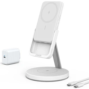 PowerWave MagGo 2in1 Stand Magsafe Uyumlu 5000 mAh Powerbank & Stand Beyaz - B25A7 (Anker Türkiye Garantili)